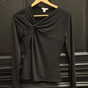 RW&CO Elegant Black Gathered Blouse